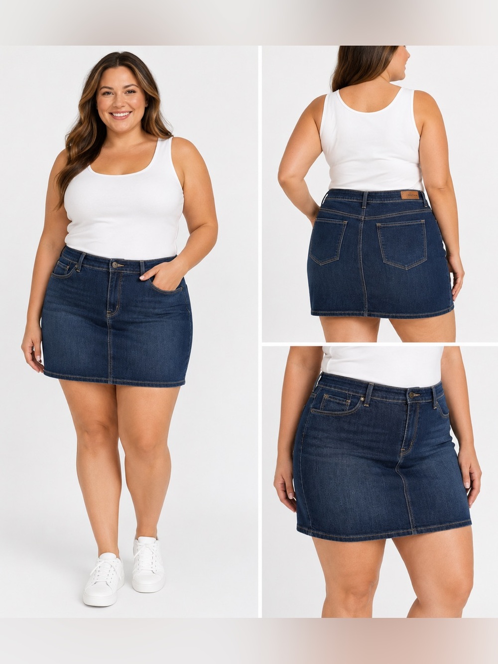 Levi”s Denizen Denim Skirt Size 16 Stretch Dark Wash